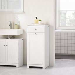 Sobuy Low Bathroom Cabinet With 1 Drawer 40X38X90Cm Functional Bzr21-Ii-W - thumbnail 5