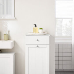 Sobuy Low Bathroom Cabinet With 1 Drawer 40X38X90Cm Functional Bzr21-Ii-W - thumbnail 9