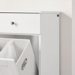 Sobuy Low Bathroom Cabinet With 1 Drawer 40X38X90Cm Functional Bzr21-Ii-W - thumbnail 8