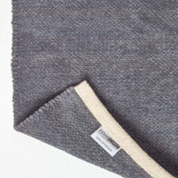 Homescapes Dark Grey 100% Cotton Plain Chenille Rug With Natural Trim, 45 X 70 Cm - thumbnail 5