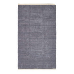 Homescapes Dark Grey 100% Cotton Plain Chenille Rug With Natural Trim, 45 X 70 Cm - thumbnail 2