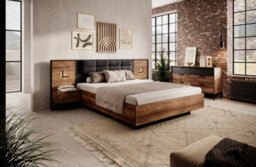 Arte Milton Contemporary Ottoman Bed Frame Eu King Size Chestnut Wood Effect & Anthracite (L)2100mm (H)1020mm (W)1670mm - thumbnail 6
