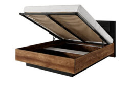 Arte Milton Contemporary Ottoman Bed Frame Eu King Size Chestnut Wood Effect & Anthracite (L)2100mm (H)1020mm (W)1670mm - thumbnail 2