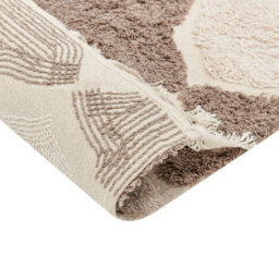 Wyld And Coco Boho Cotton Area Rug 140 X 200 Cm Brown Beige - Hand-Tufted Geometric Design With Tassels - thumbnail 5