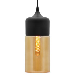 Long Life Lamps Company Retro Amber Glass Pendant Hanging Ceiling Light Shade Cylinder Nordic Lamp Holder H3001 - thumbnail 1