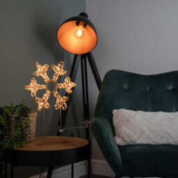 Samuel Alexander 45Cm Light Up Rose Gold Christmas Snowflake On Metal Stand With Twinkling Warm White Leds - thumbnail 2