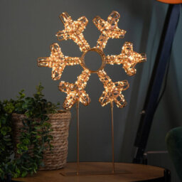 Samuel Alexander 45Cm Light Up Rose Gold Christmas Snowflake On Metal Stand With Twinkling Warm White Leds - thumbnail 1