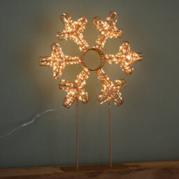 Samuel Alexander 45Cm Light Up Rose Gold Christmas Snowflake On Metal Stand With Twinkling Warm White Leds - thumbnail 3