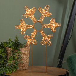 Samuel Alexander 45Cm Light Up Rose Gold Christmas Snowflake On Metal Stand With Twinkling Warm White Leds - thumbnail 4