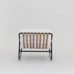 Home Detail Marbella Black Rocking Chair, Ivory Cushions - thumbnail 6