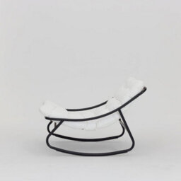 Home Detail Marbella Black Rocking Chair, Ivory Cushions - thumbnail 5