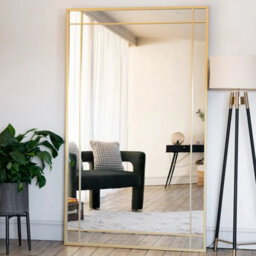 Jōbū Jobu Home - Aimi - Gold Metal Rectangle Window Mirror - 120Cm X 95Cm