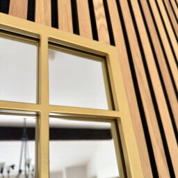 Jōbū Jobu Home - Aimi - Gold Metal Rectangle Window Mirror - 120Cm X 95Cm - thumbnail 2