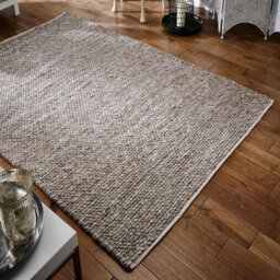 Handmade Luxurious Plain Easy To Clean Textured Taupe Wool Rug For Living Room & Bedroom-200Cm X 290Cm - thumbnail 1