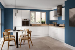 Kitchen Kit Base Unit With Pull Out Storage 150mm W/ J-Pull Cabinet Door - Super Gloss White - thumbnail 2