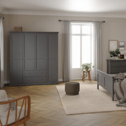 Furniture To Go Paris 4 Door Wardrobe With 2 Drawers In Matt Grey - thumbnail 7