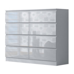 Fwstyle 8 Drawer White Chest Of Drawers Gloss Fronts - thumbnail 8