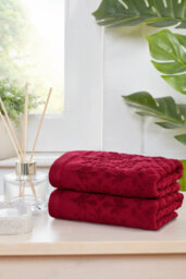 Rapport Home Versailles Jacquard Pure Cotton Face Towel Ruby - thumbnail 1
