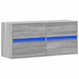 Berkfield Tv Wall Cabinet With Led Lights Grey Sonoma 100X31X45 Cm - thumbnail 3