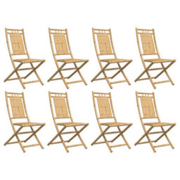 Berkfield Folding Garden Chairs 8 Pcs 46X66X99 Cm Bamboo - thumbnail 4