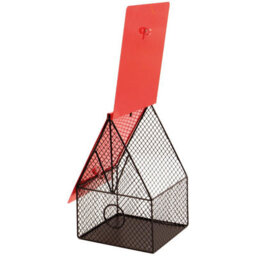 House Style Bird Feeder - Red & Black Weatherproof Mesh Design Outdoor Garden Seed Or Peanut Feeding Station - H22 X W17 X D13.5Cm - thumbnail 4