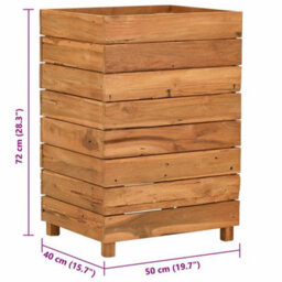 Berkfield Durable Raised Bed 50X40X72 Cm Recycled Teak And Steel - thumbnail 8