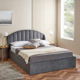 Home Treats Ottoman Bed Frame Double Velvet Winged Headboard With Pocket Sprung & Memory Foam Mattress - thumbnail 4