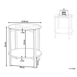 Beliani Side Table Lovell Tempered Glass Silver - thumbnail 3