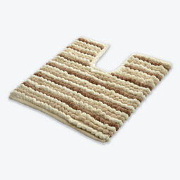 Allure Bath Fashions Striped Chunky Bobble Pedestal Toilet Mat - Natural - thumbnail 1