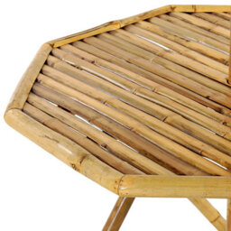 Beliani Bamboo Bistro Folding Parasol Table Natural 85 X 80 Cm Outdoor Coffee Table - thumbnail 6