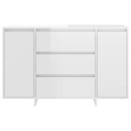Berkfield Modern Sideboard With 3 Drawers High Gloss White 120X41X75 Cm Engineered Wood - thumbnail 5