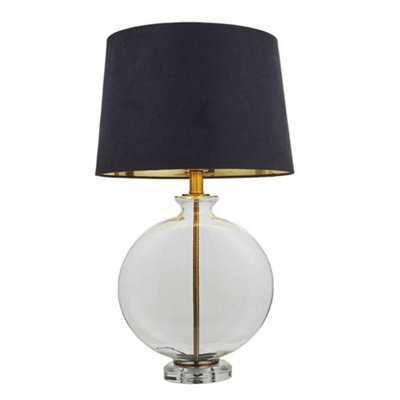 Luminosa Lighting Luminosa Gideon 1 Light Table Light Clear Glass & Antique Brass Plate, E27 - image 1