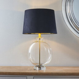 Luminosa Lighting Luminosa Gideon 1 Light Table Light Clear Glass & Antique Brass Plate, E27 - thumbnail 2