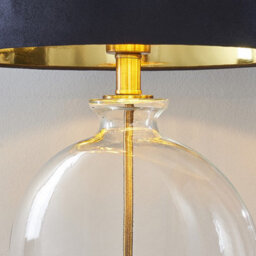 Luminosa Lighting Luminosa Gideon 1 Light Table Light Clear Glass & Antique Brass Plate, E27 - thumbnail 3