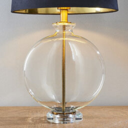 Luminosa Lighting Luminosa Gideon 1 Light Table Light Clear Glass & Antique Brass Plate, E27 - thumbnail 5
