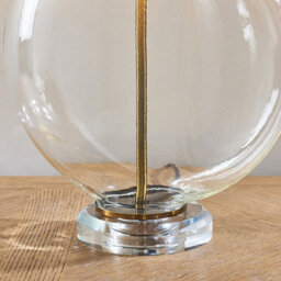 Luminosa Lighting Luminosa Gideon 1 Light Table Light Clear Glass & Antique Brass Plate, E27 - thumbnail 4