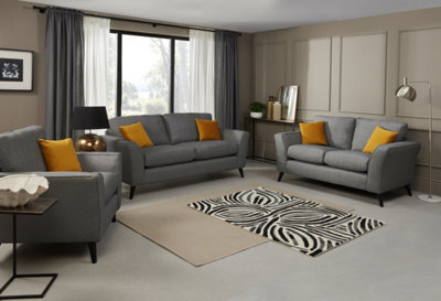 Modern Home Caxton 3+2 Seater Sofa Set With Armchair Charcoal - image 1