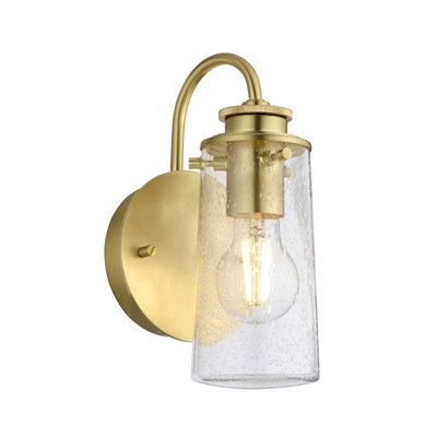 Luminosa Lighting Elstead Kichler Braelyn 1 Light Wall Light Brushed Brass Ip44 - image 1