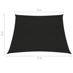 Berkfield Sunshade Sail 160 G/m2 Black 3/4X2 M Hdpe - thumbnail 6