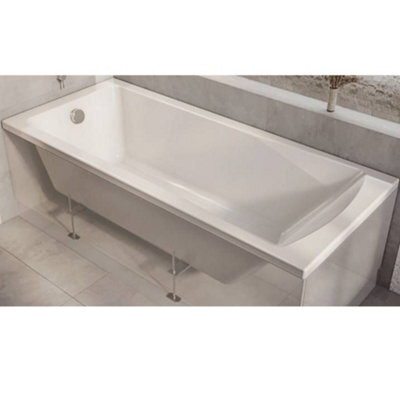 Homestylestore White 1600 X 700mm Bathroom Single Ended Square Bath - image 1