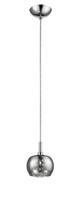 Luminosa Lighting Luminosa Deni 1 Light Glass With Beads Chrome Dome Pendant Ceiling Light