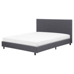 Beliani Bed Fabric Albi 160 X 200 Cm (Eu King Size) Grey - thumbnail 1