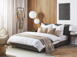 Beliani Bed Fabric Albi 160 X 200 Cm (Eu King Size) Grey - thumbnail 2
