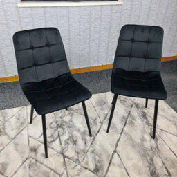Dining Chairs Set Of 2 Black Tufted Chairs Velvet Chairs Seats Kosy Koala - thumbnail 8