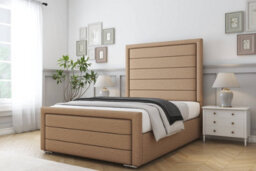 "Sloomy Ashford Latte Dumfries Bed Frame With Mattress With 50"" Upholstered Headboard 5' King" - thumbnail 2