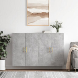 Berkfield Wall Mounted Cabinets 2 Pcs Concrete Grey 69.5X34X90 Cm - thumbnail 1