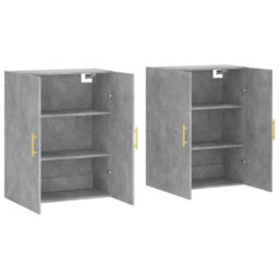 Berkfield Wall Mounted Cabinets 2 Pcs Concrete Grey 69.5X34X90 Cm - thumbnail 4