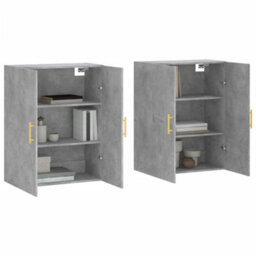 Berkfield Wall Mounted Cabinets 2 Pcs Concrete Grey 69.5X34X90 Cm - thumbnail 3
