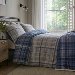 Dreams & Drapes Bennet Checknavy Brushed Cotton Duvet Cover Set - thumbnail 5