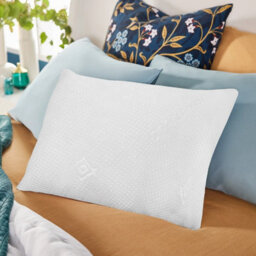 Oxford Homeware Bed Wedge Pillow Memory Foam Single Bamboo Back Support Pillow For Anti Snore & Neck Pain Relief Pillow 40X70Cm